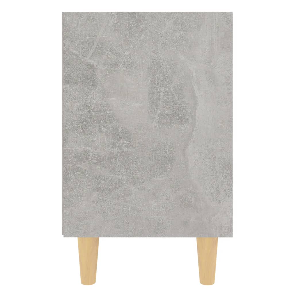 vidaXL Nočna omarica z lesenimi nogami 2 kosa betonsko siva 40x30x50cm