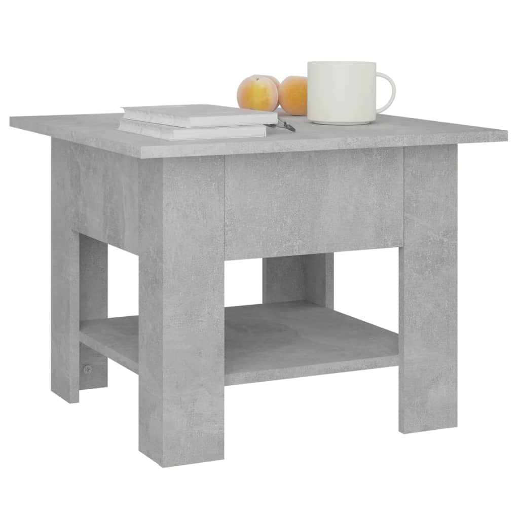 vidaXL Klubska mizica betonsko siva 55x55x42 cm iverna plošča