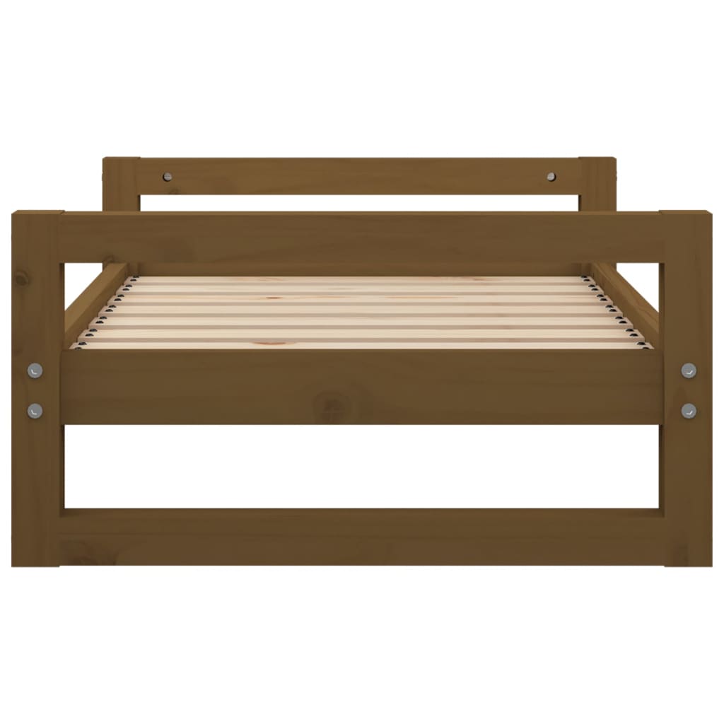 vidaXL Pasja postelja medeno rjava 75,5x55,5x28 cm trdna borovina