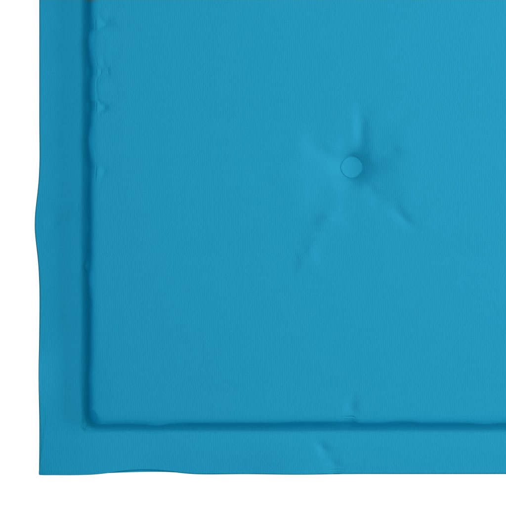 vidaXL Gugalnik z modro blazino trdna tikovina