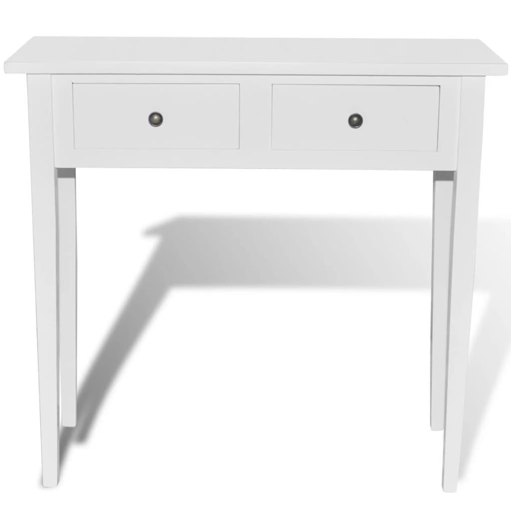 vidaXL Toaletna konzolna mizica z dvema predaloma bele barve