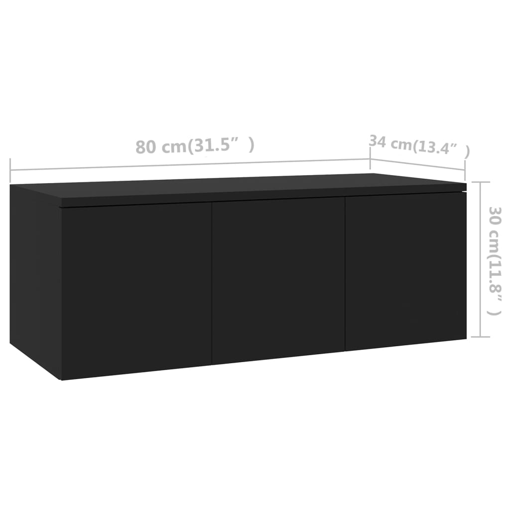 vidaXL TV omarica črna 80x34x30 cm iverna plošča