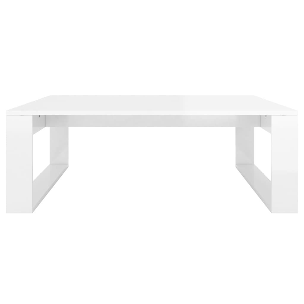 vidaXL Klubska mizica visok sijaj bela 100x100x35 cm iverna plošča