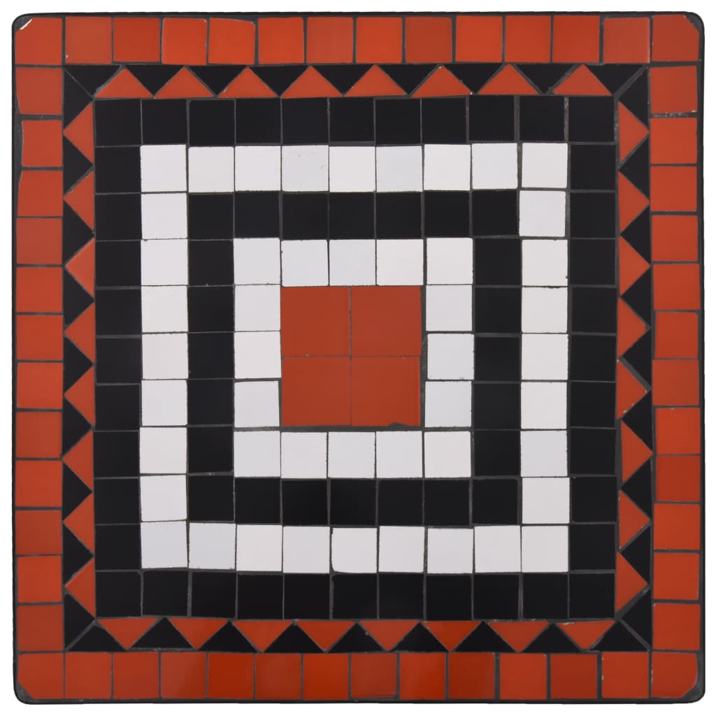 vidaXL Bistro garnitura z mozaikom 3-delna keramična terakota in bela