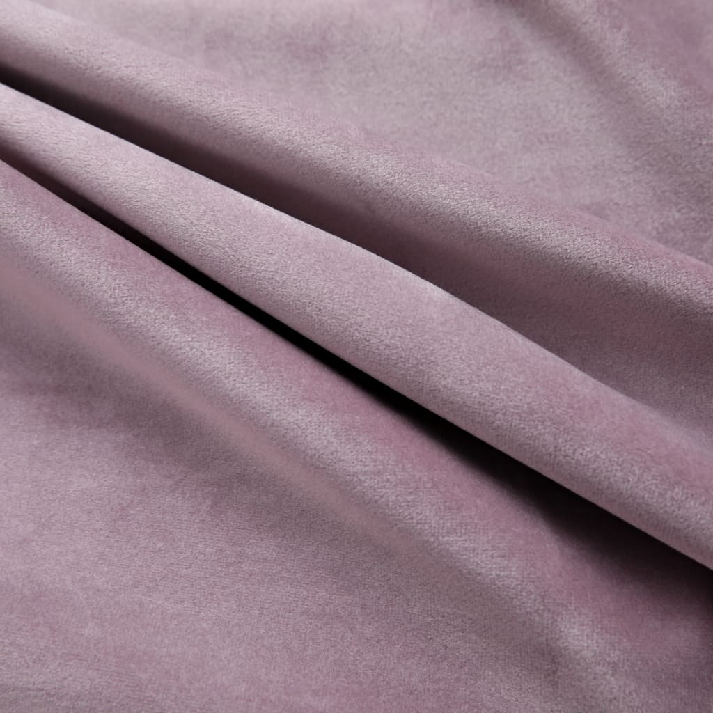 vidaXL Zatemnitvene zavese z obročki 2 kosa žamet roza 140x225 cm