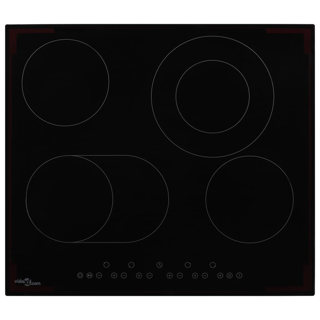 vidaXL Keramična kuhalna plošča s 4 gorilniki na dotik 6600 W