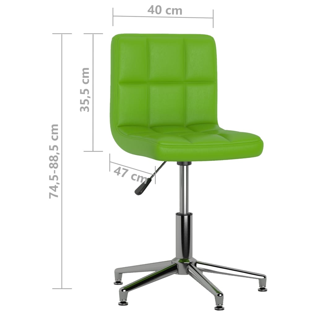 vidaXL Vrtljiv jedilni stol zeleno umetno usnje