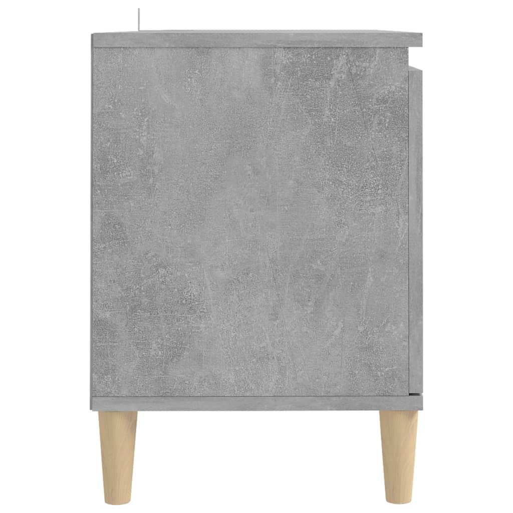 vidaXL TV omarica z lesenimi nogami betonsko siva 103,5x35x50 cm