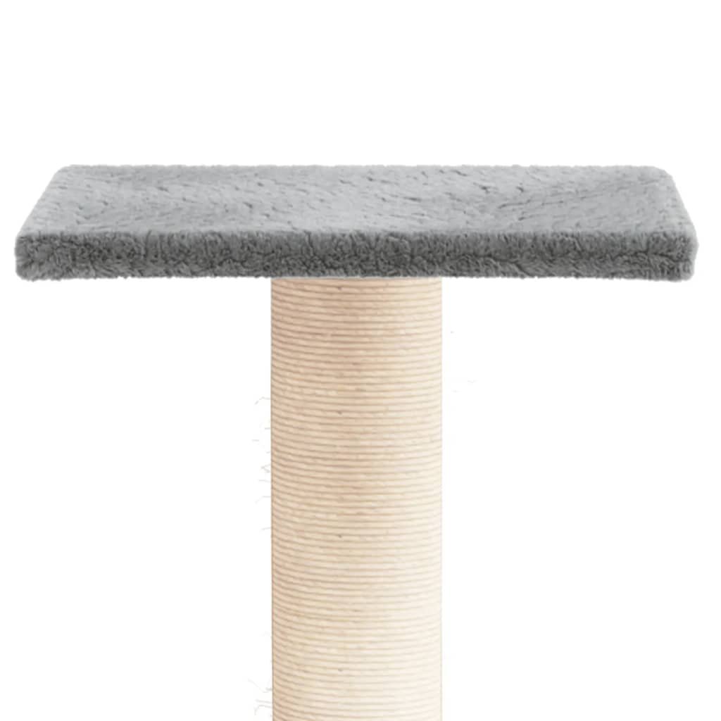 vidaXL Mačja praskalnica s ploščadjo svetlo siva 38 cm