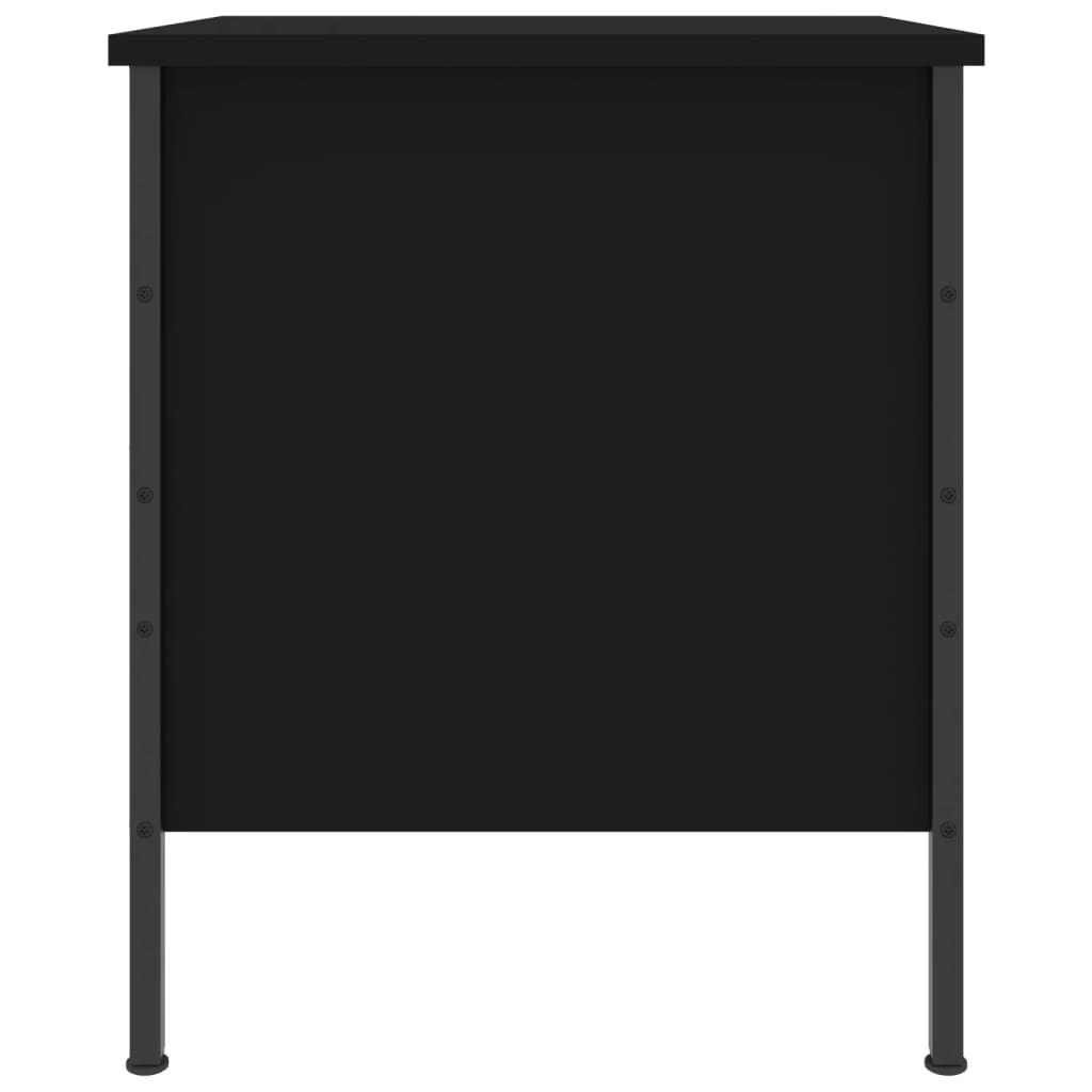 vidaXL Nočna omarica črna 40x42x50 cm inženirski les