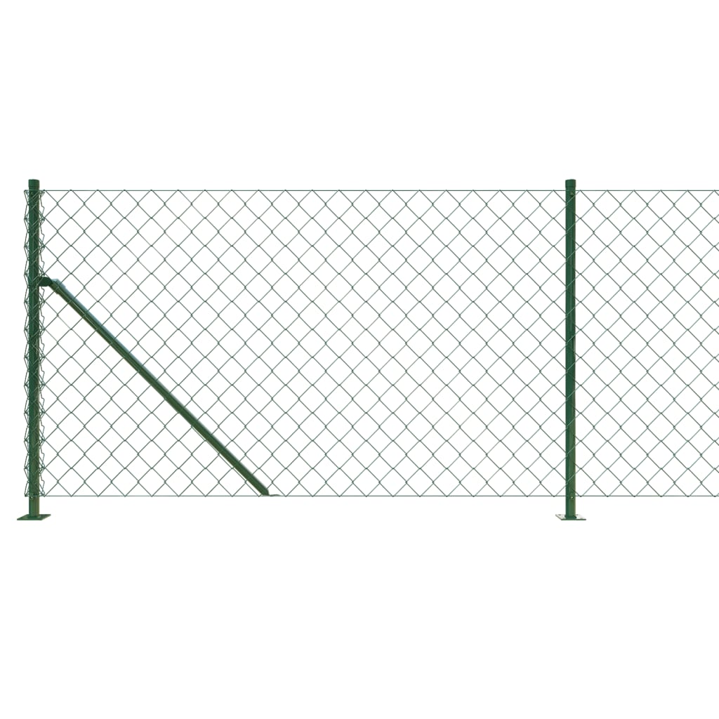 vidaXL Mrežna ograja s prirobnico zelena 1x10 m