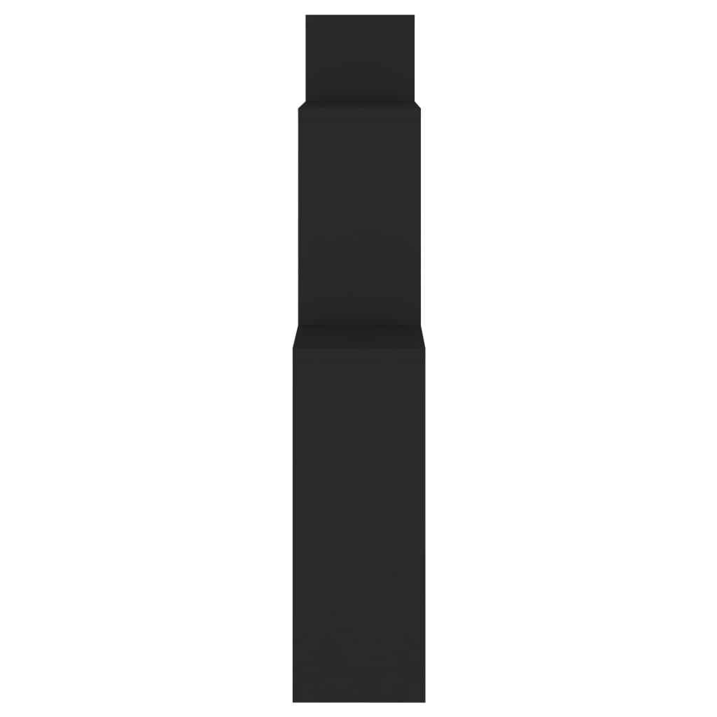 vidaXL Stenska polica kockasta črna 80x15x78,5 cm iverna plošča