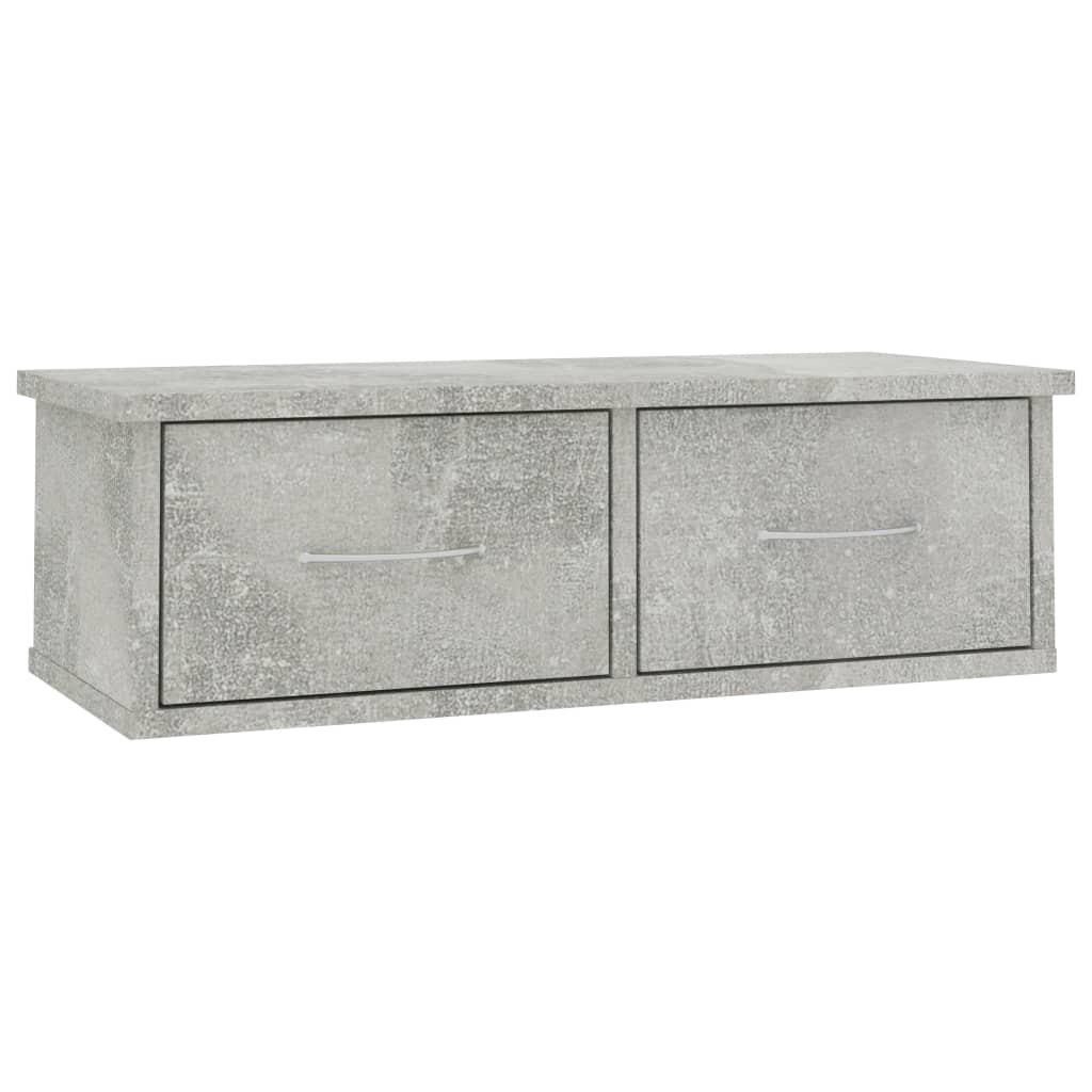 vidaXL Stenska polica s predali betonsko siva 60x26x18,5 cm