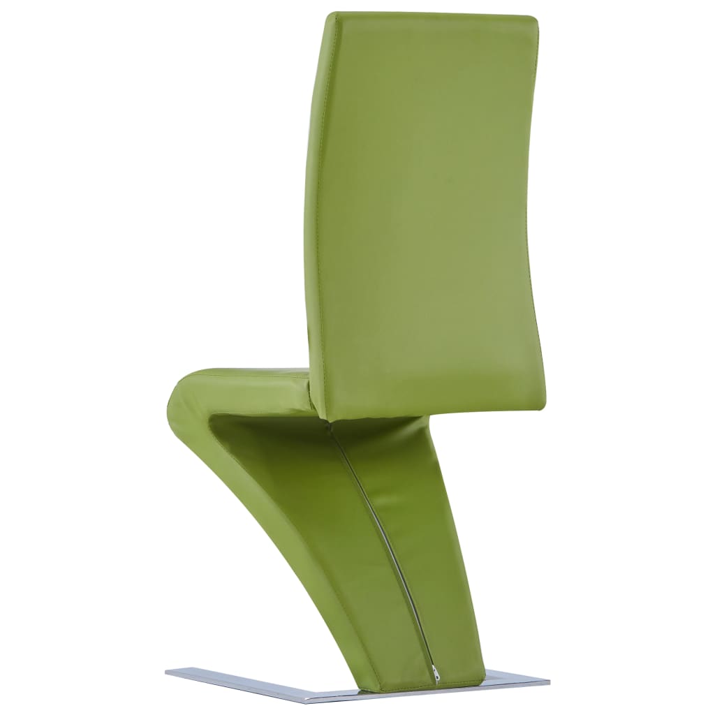 vidaXL Jedilni stoli cikcak oblike 6 kosov zeleno umetno usnje