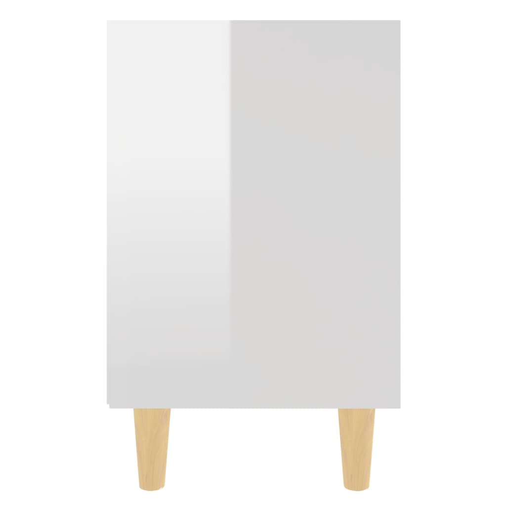 vidaXL Nočna omarica z nogami 2 kosa visok sijaj bela 40x30x50 cm