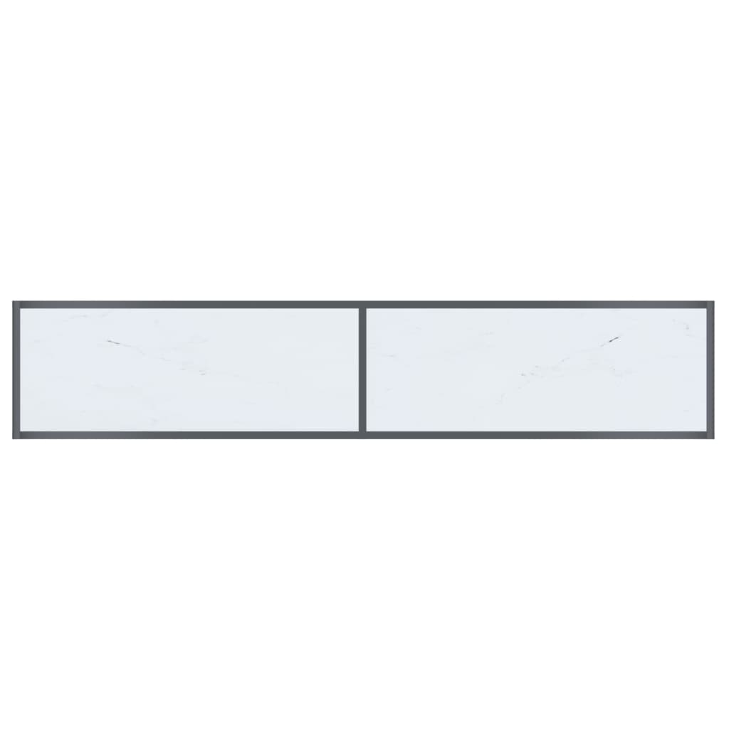 vidaXL Konzolna mizica bela 180x35x75,5 cm kaljeno steklo
