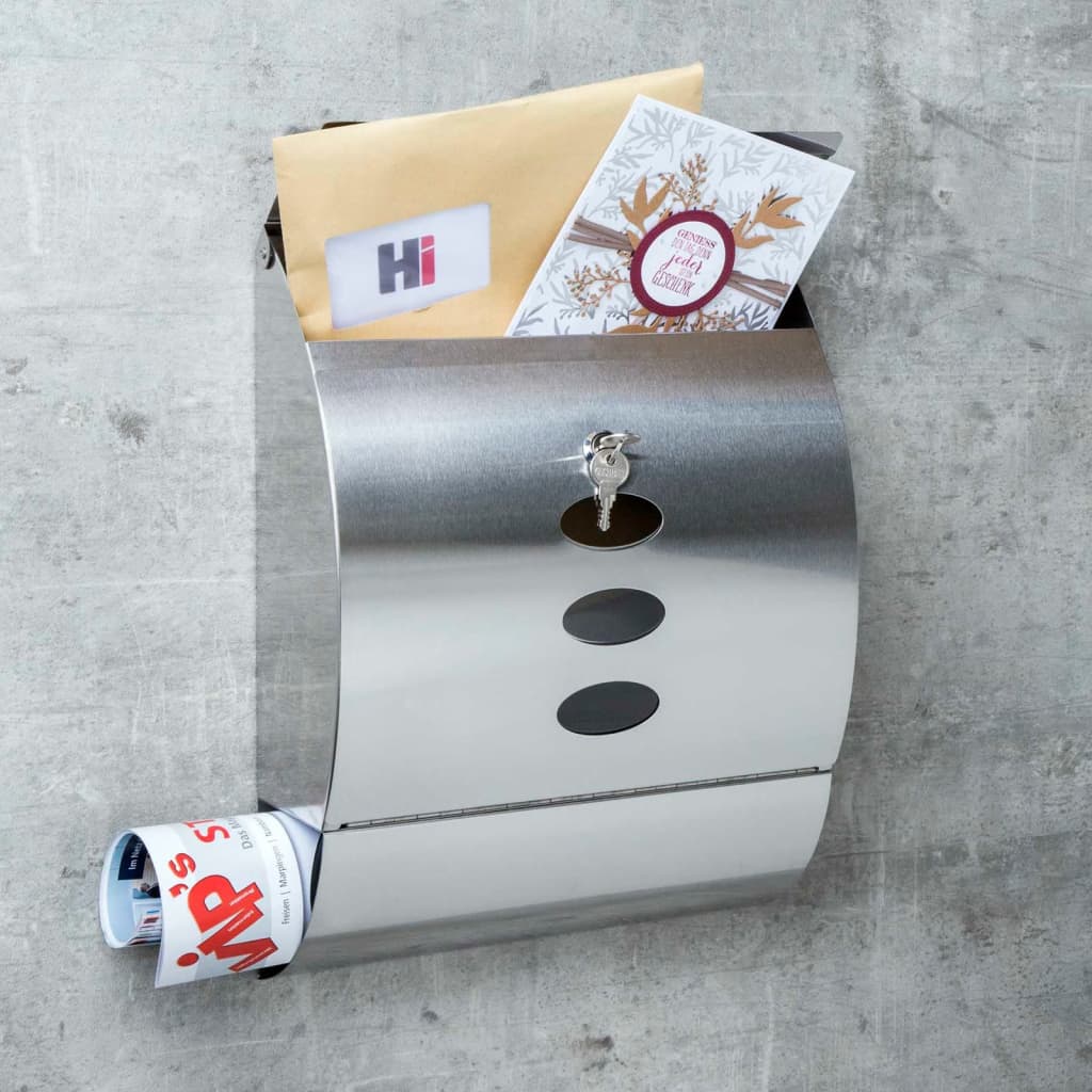 HI Poštni nabiralnik iz nerjavečega jekla 30x12x40 cm