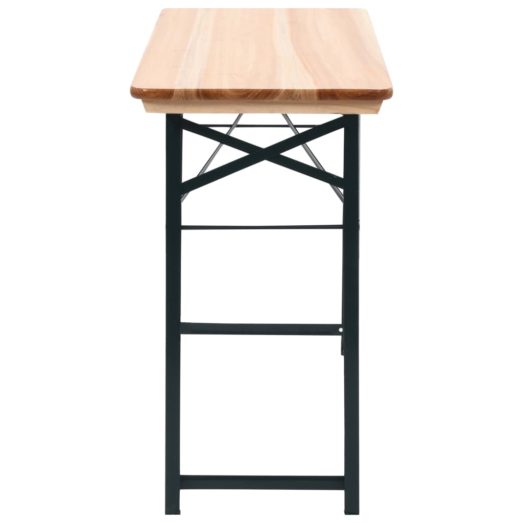 vidaXL Zložljiva pivska miza z 2 klopema 118 cm les jelke