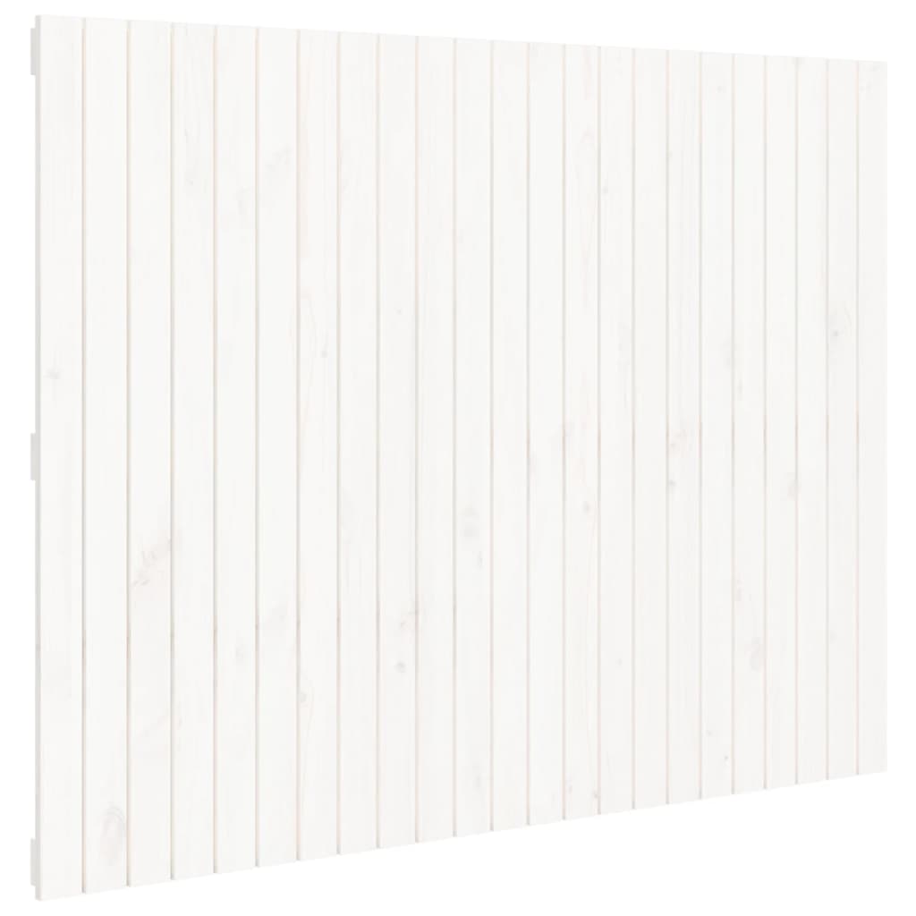 vidaXL Stensko posteljno vzglavje belo 146,5x3x110 cm trdna borovina