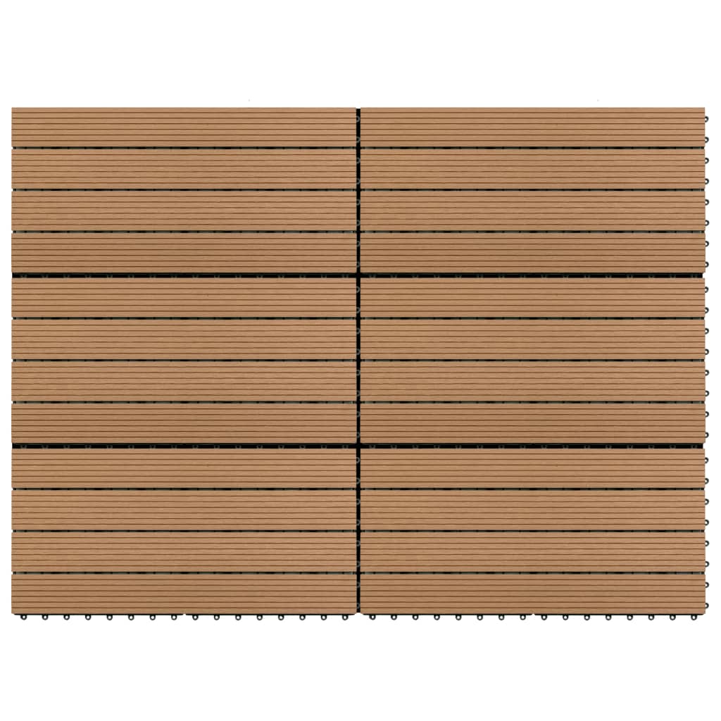 vidaXL Talne plošče 6 kosov WPC 60x30 cm 1,08 m² rjave