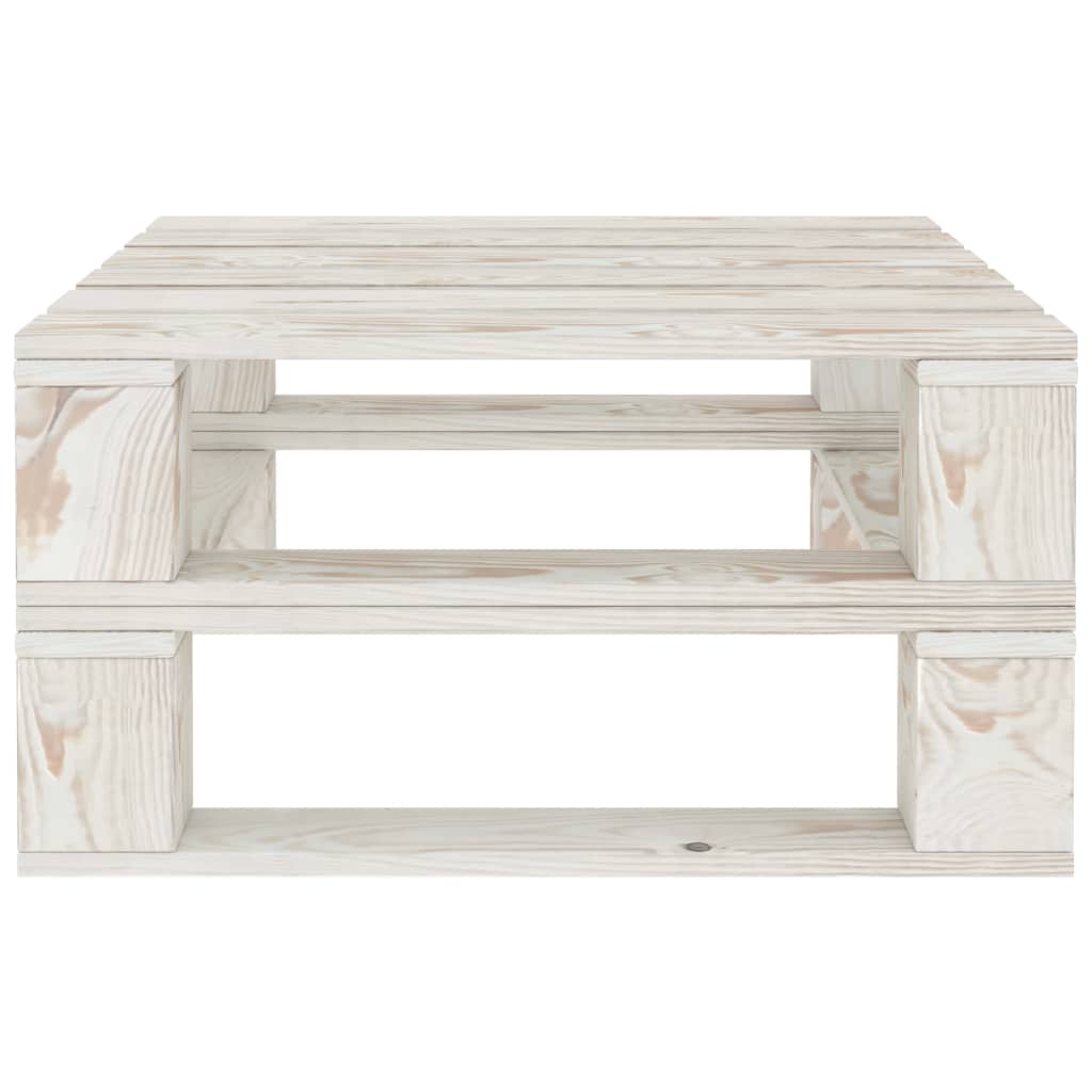 vidaXL Vrtna miza iz palet bela lesena