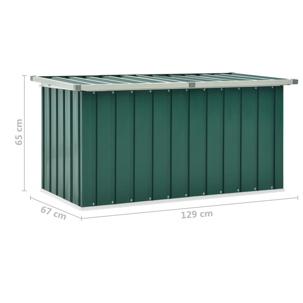 vidaXL Vrtna škatla za shranjevanje zelena 129x67x65 cm