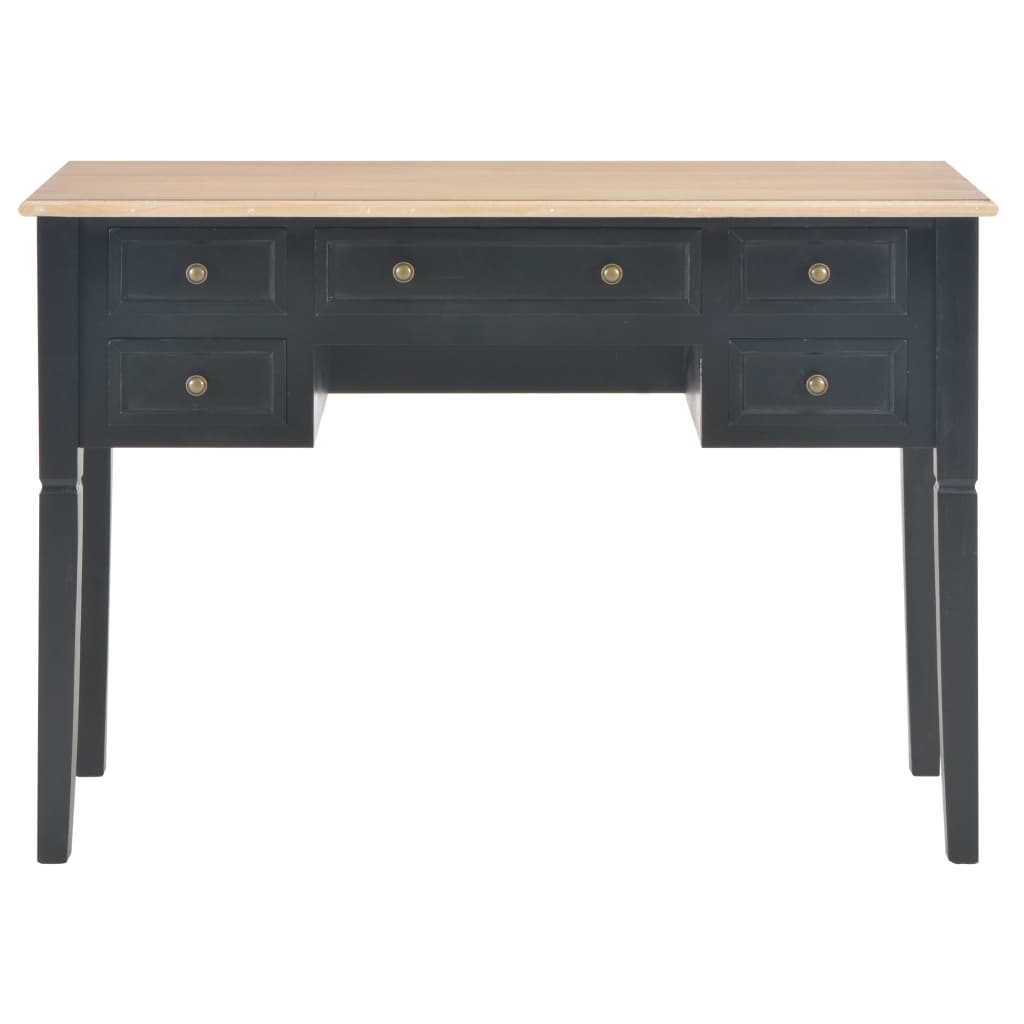 vidaXL Pisalna miza iz lesa 109,5x45x77,5 cm črna