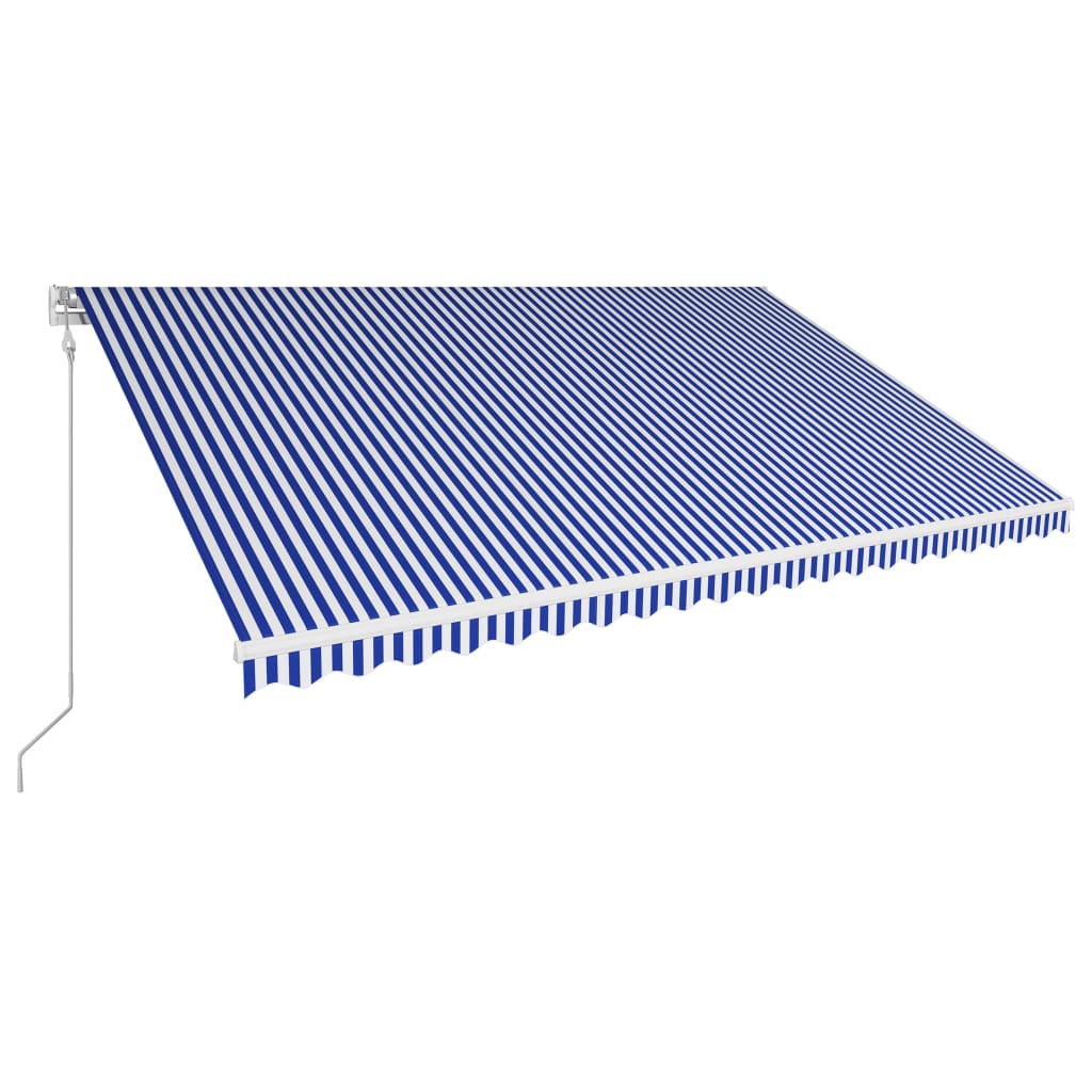 vidaXL Avtomatsko zložljiva tenda 500x300 cm modra in bela