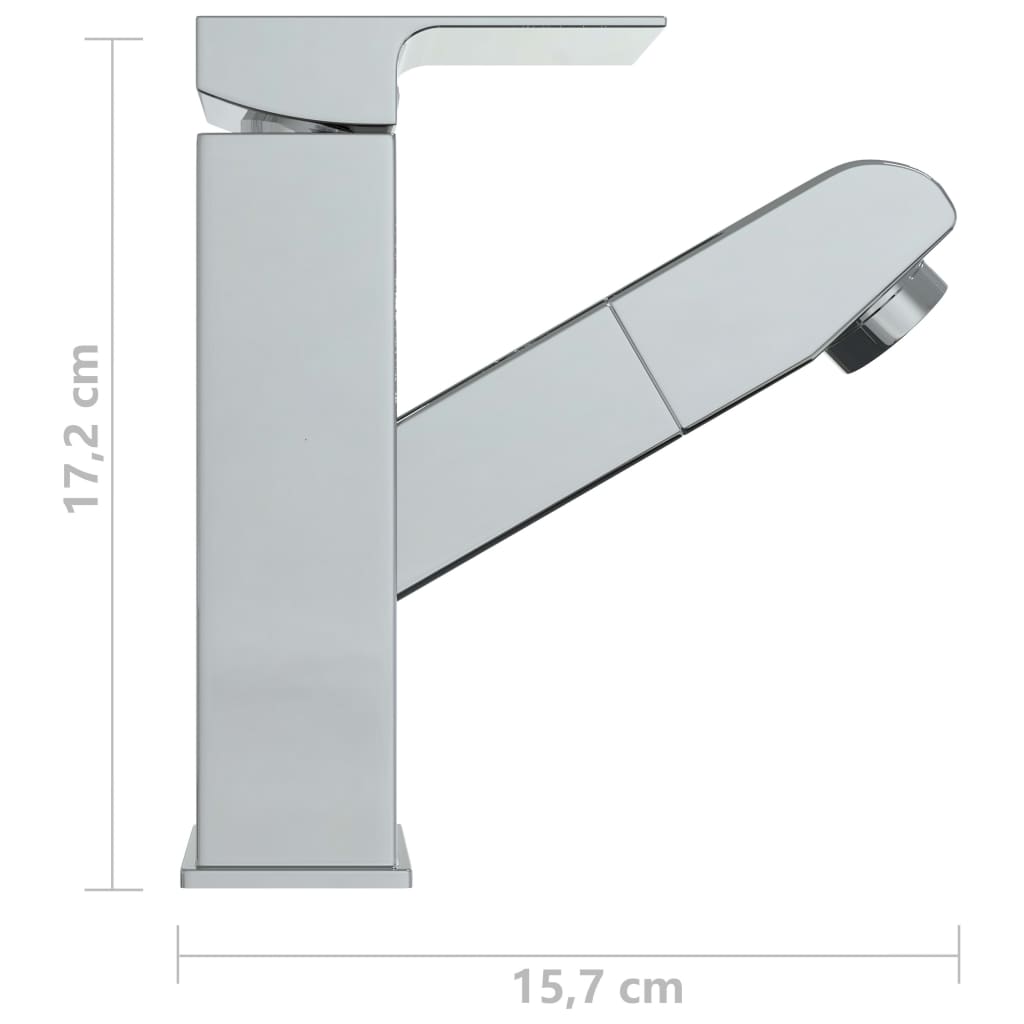 vidaXL Kopalniška armatura za umivalnik izvlečna 157x172 mm