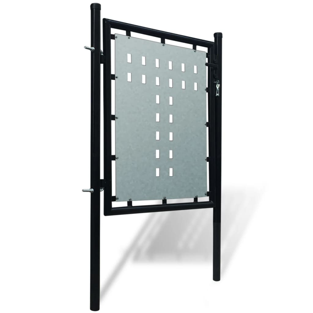 vidaXL Enojna ograjna vrata 100x150 cm črna