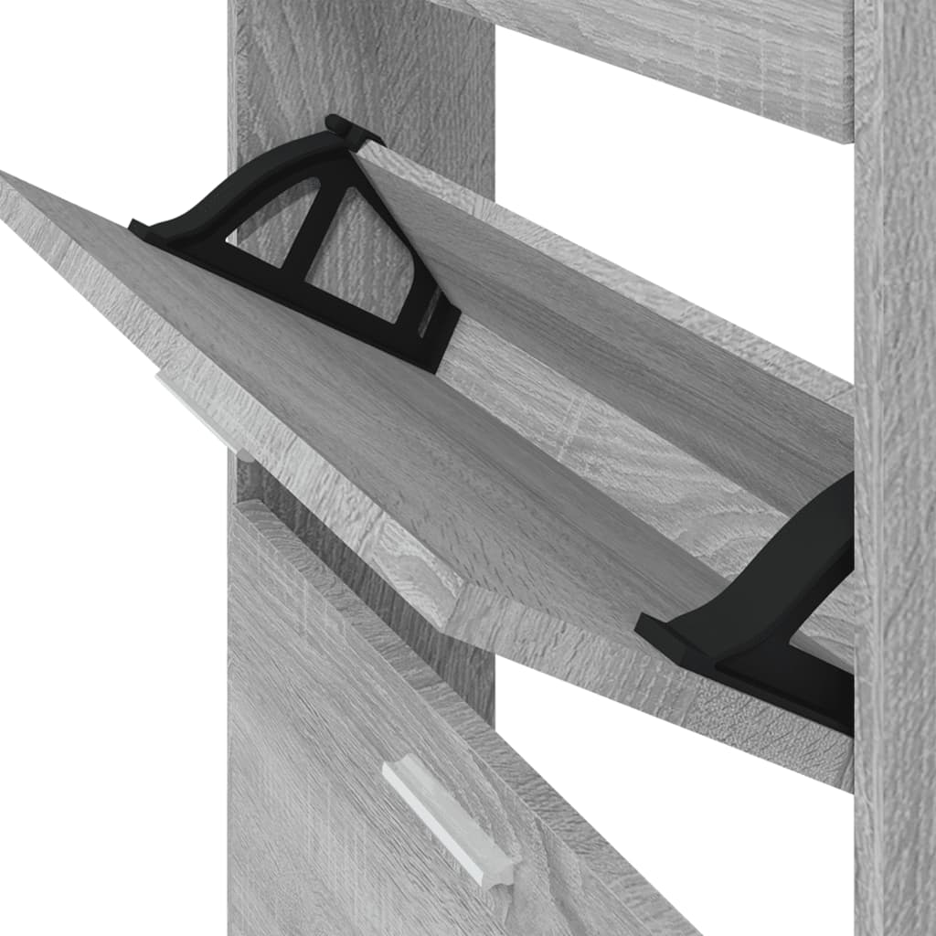 vidaXL Omarica za čevlje siva sonoma 59x17x150 cm inženirski les