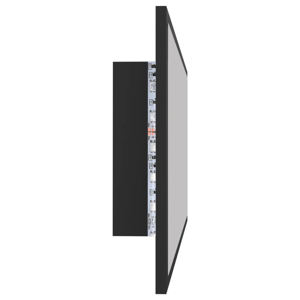 vidaXL LED kopalniško ogledalo sivo 90x8,5x37 cm akril