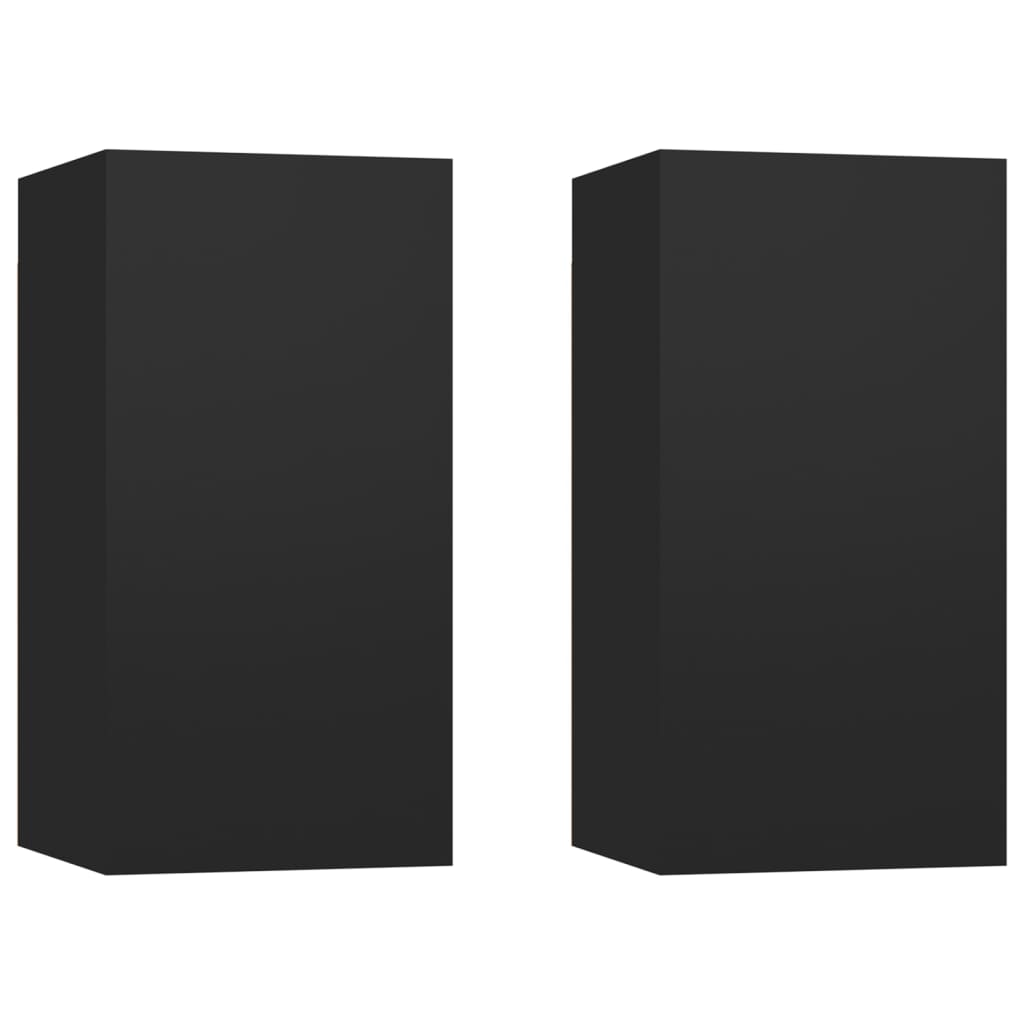 vidaXL TV omarica 2 kosa črna 30,5x30x60 cm iverna plošča