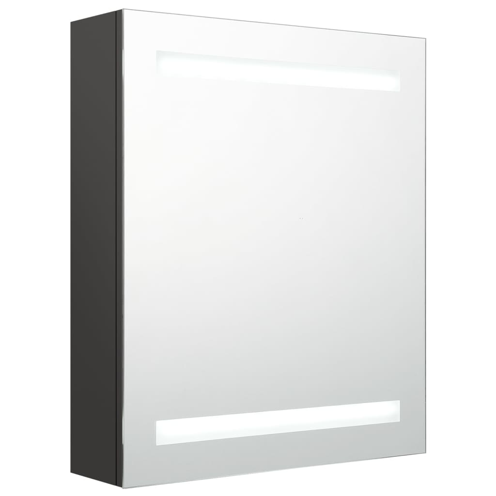 vidaXL LED kopalniška omarica z ogledalom antracitna 50x14x60 cm