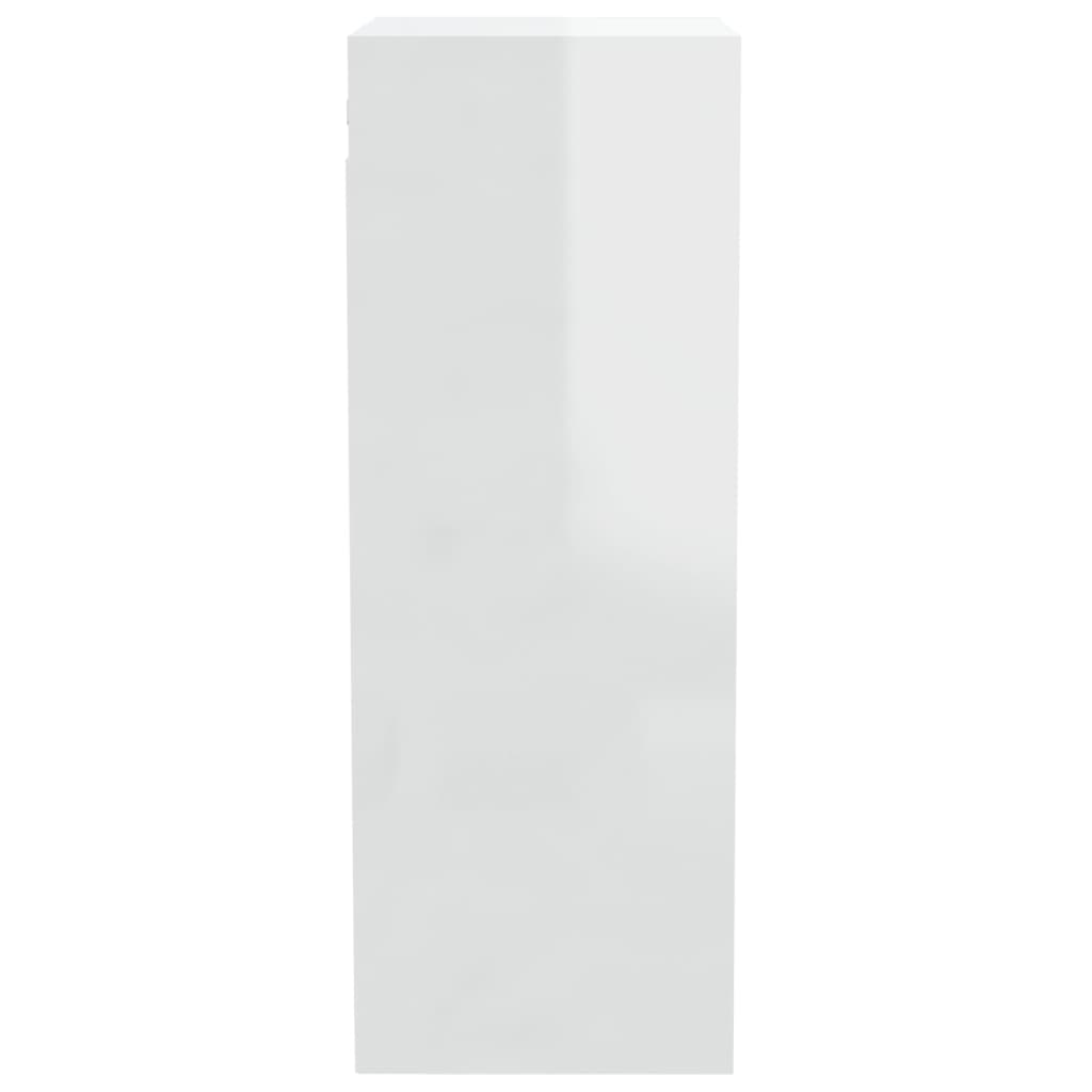 vidaXL Stenska omarica visok sijaj bela 34,5x32,5x90 cm inženirski les