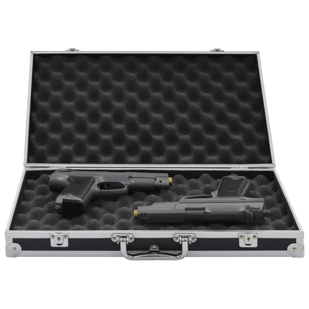 vidaXL Kovček za pištolo aluminij in ABS črn