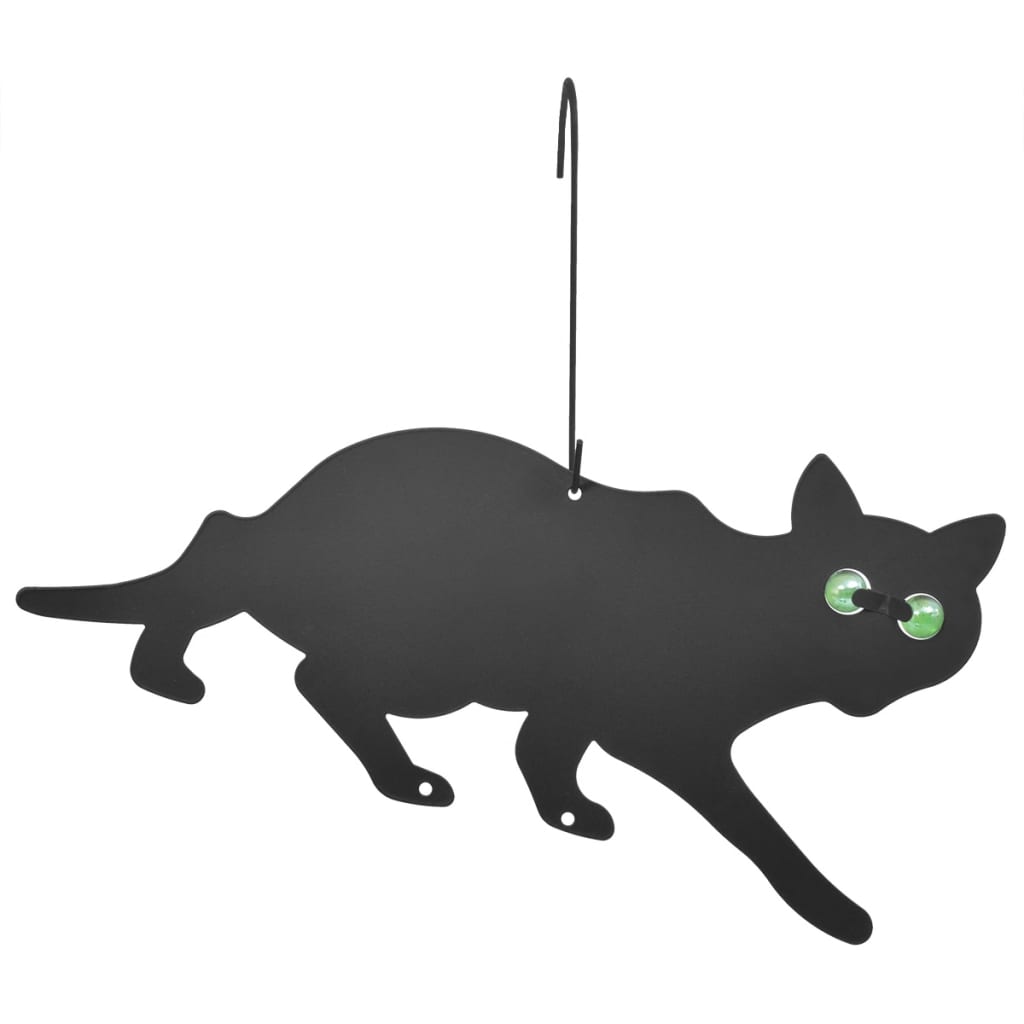 vidaXL Strašilo v obliki mačke 3 delni komplet črne barve jeklo