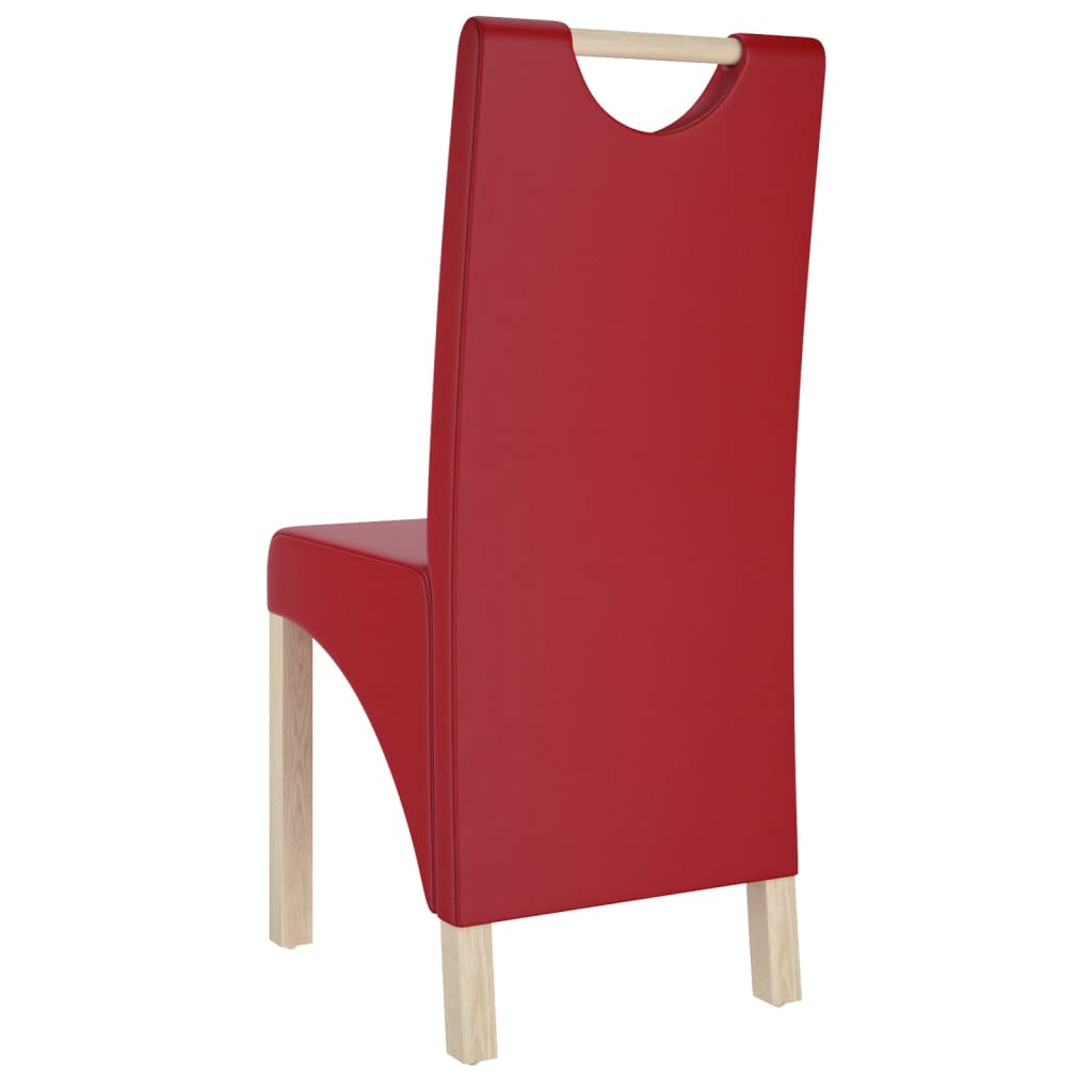 vidaXL Jedilni stoli 2 kosa vinsko rdeče umetno usnje