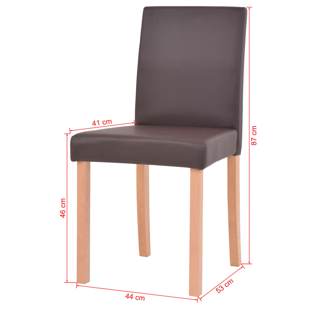 vidaXL Jedilna miza in stoli 7 delni komplet umetno usnje hrast rjav