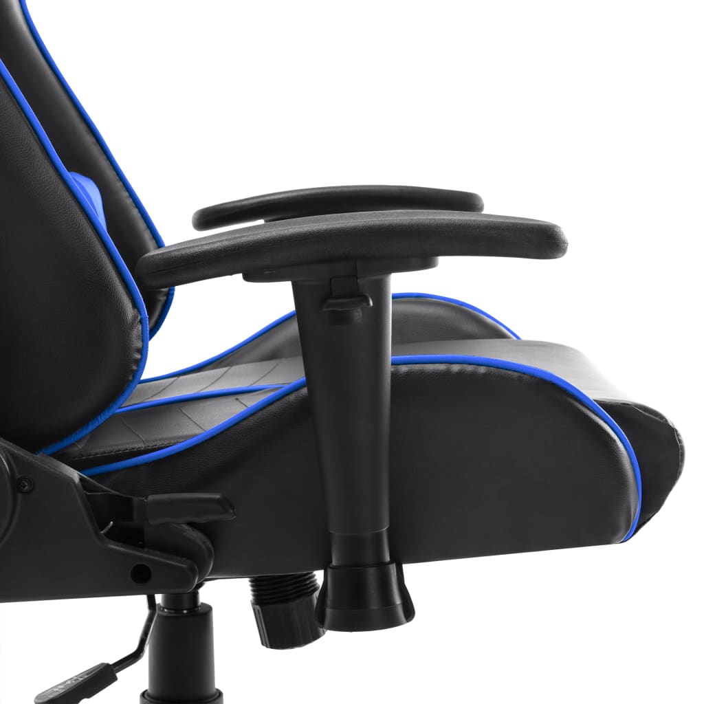 vidaXL Gaming stol črno in modro umetno usnje