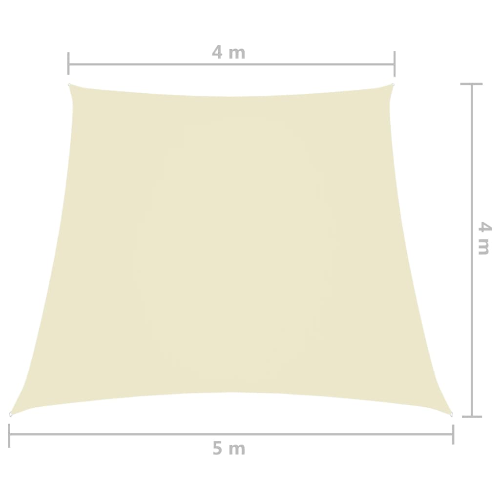 vidaXL Senčno jadro oksford blago trapez 4/5x4 m krem