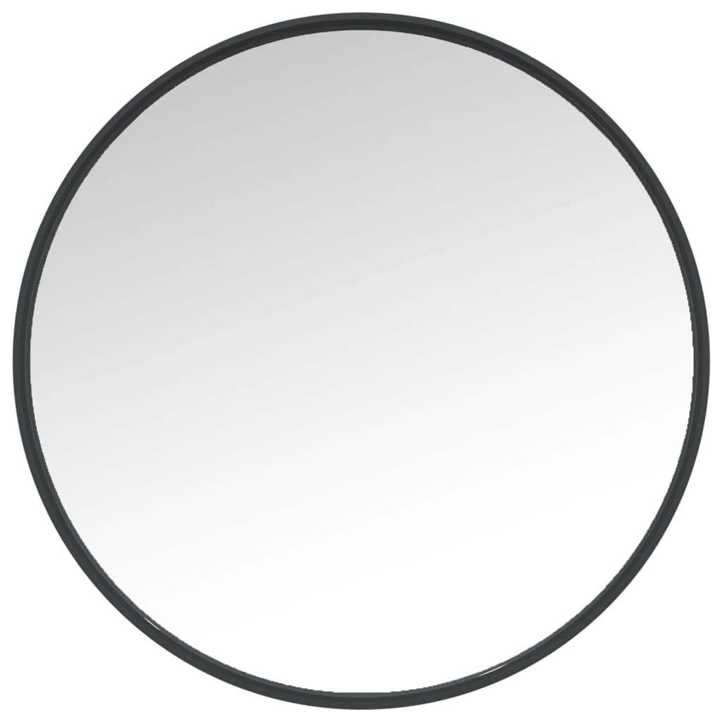 vidaXL Stensko ogledalo črno 50 cm