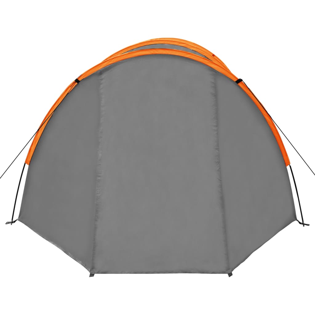 vidaXL Šotor za kampiranje za 4 osebe siv in oranžen