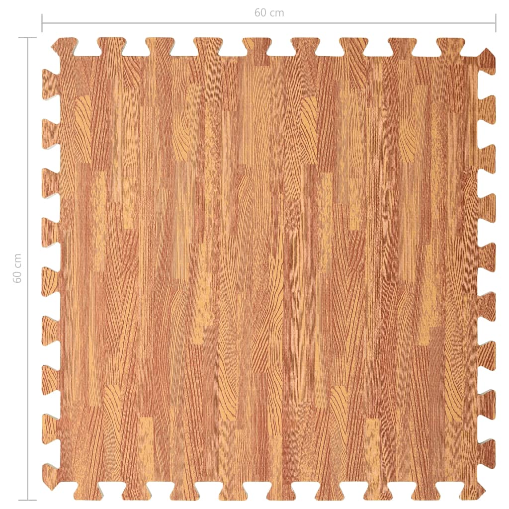 vidaXL Talne podloge 6 kosov vzorec lesa 2,16 ㎡ iz EVA pene