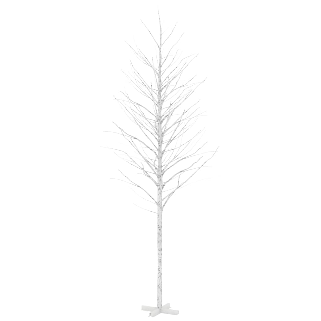 vidaXL LED bela breza toplo bela 672 LED lučk 400 cm