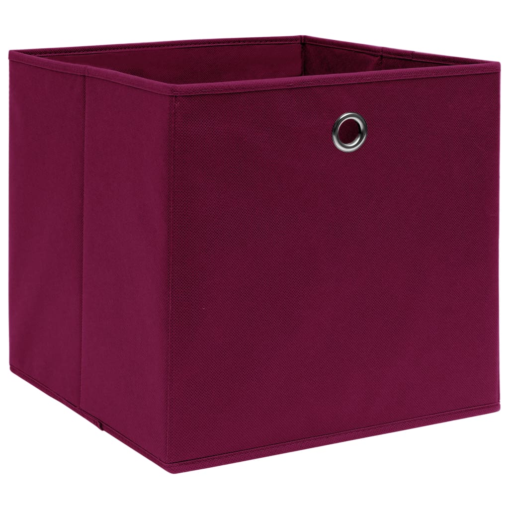 vidaXL Škatle za shranjevanje 4 kosi temno rdeče 32x32x32 cm blago