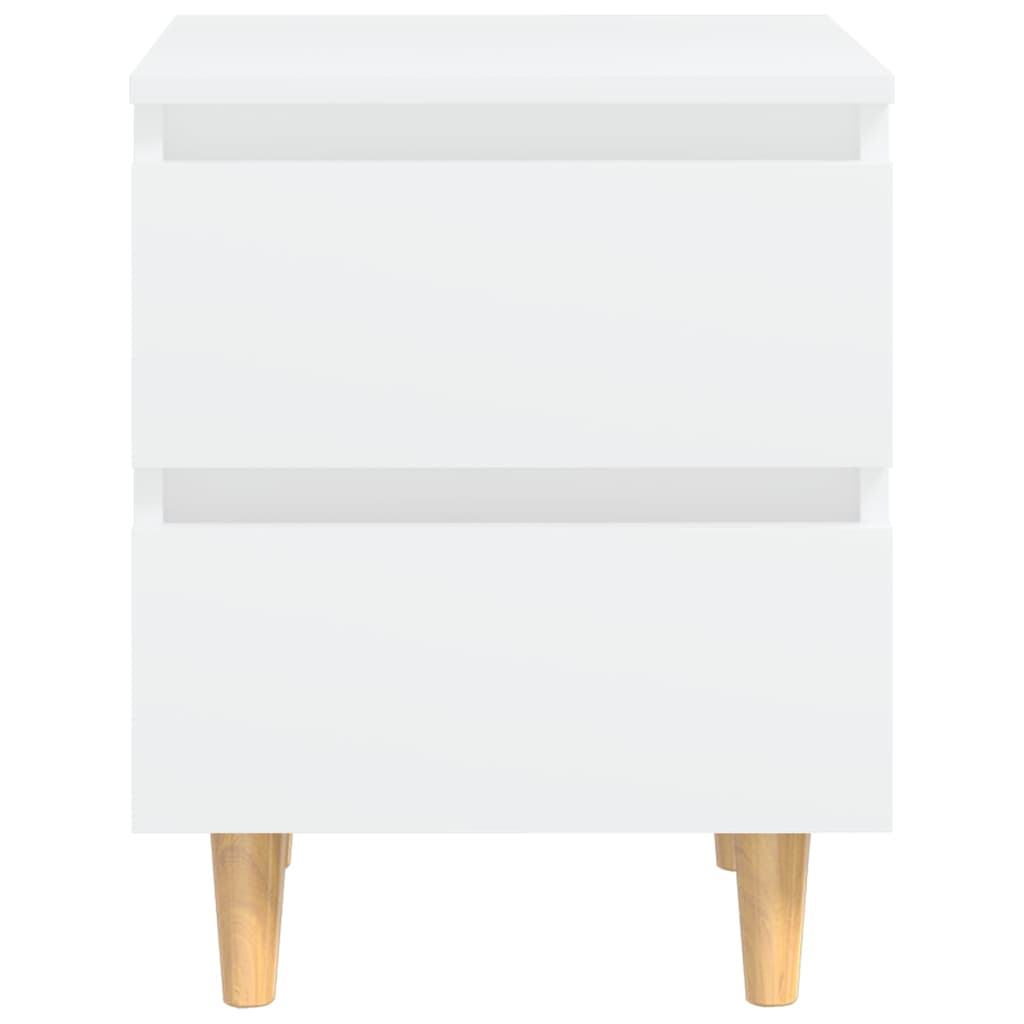 vidaXL Nočna omarica z nogami iz borovine bela 40x35x50 cm