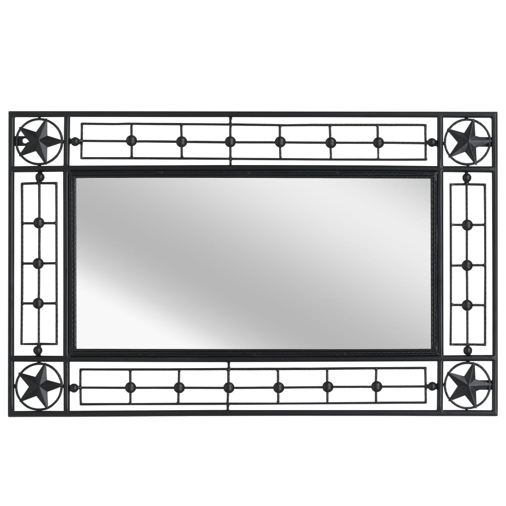 vidaXL Stensko ogledalo pravokotno 50x80 cm črno