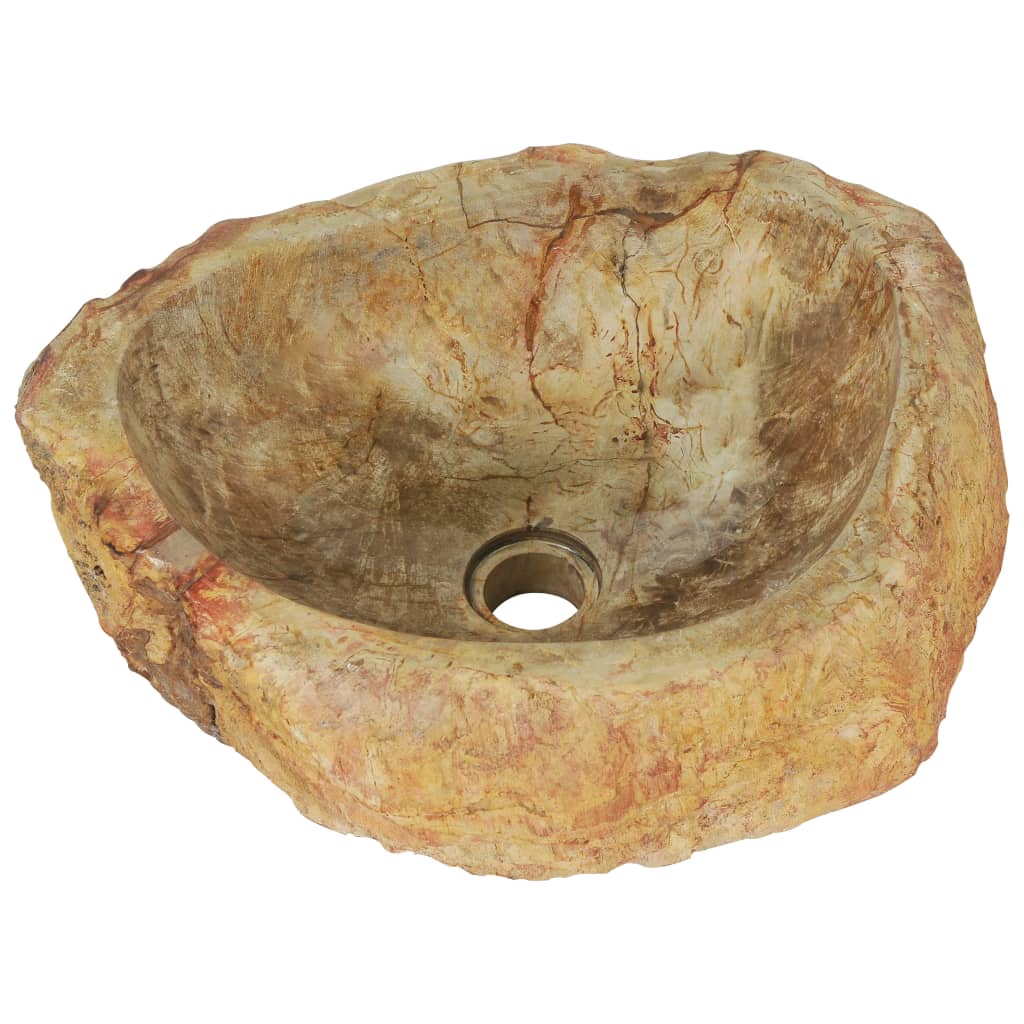 vidaXL Umivalnik 45x35x15 cm fosilni kamen krem