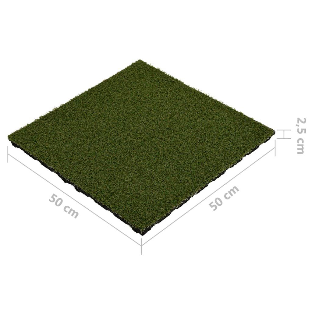 vidaXL Umetna trava plošče 4 kosi 50x50x2,5 cm guma